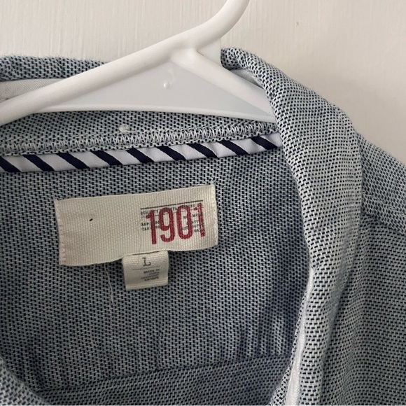 1901 Men’s Button Down Shirt Long Sleeve Front Pockets Large - Picture 3 of 11